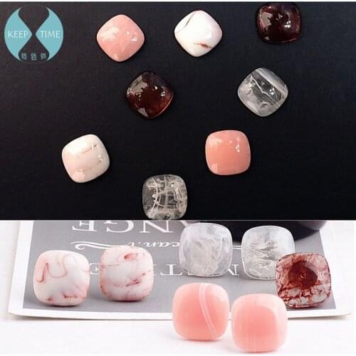 DIY handmade jewelry accessories Japan Korea acetate square grain road small fresh and simple earrings material hanging pendant