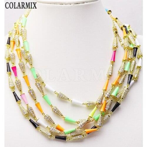 2 Strand Enamel &zircon charms necklace jewelry accessories women Gift for women necklace for women New design 51384