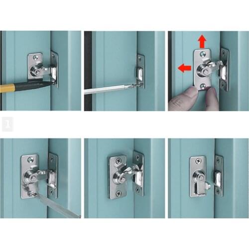 90 Degree Sliding Doors Locks Latch Right Angle Latch Stainless Steel Door Buckle for Household Bedroom Ornaments