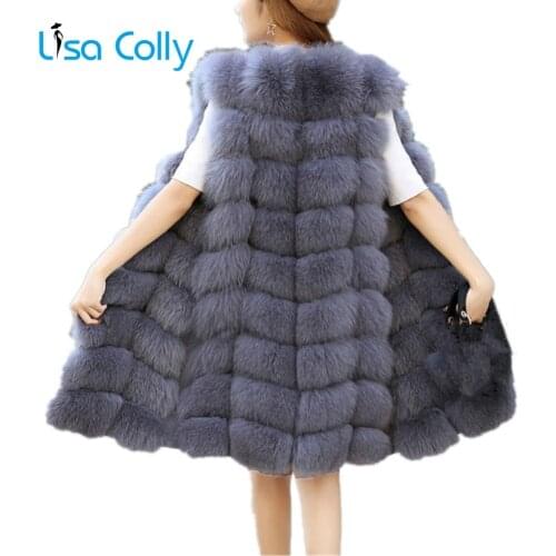 Lisa Colly Faux Fur Vest Coat Women Winter Fashion Artifical Fur Vest Coat Long Fur Vest Waistcoat Female Faux Fox Fur vest