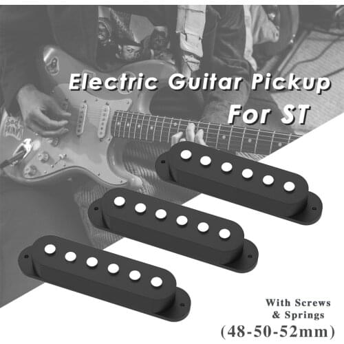NAOMI SSS Single Coil Guitar Pickups w/ ABS Cover Neck/Middle/Bridge Pickup Black Set For Strat Electric Guitar Parts