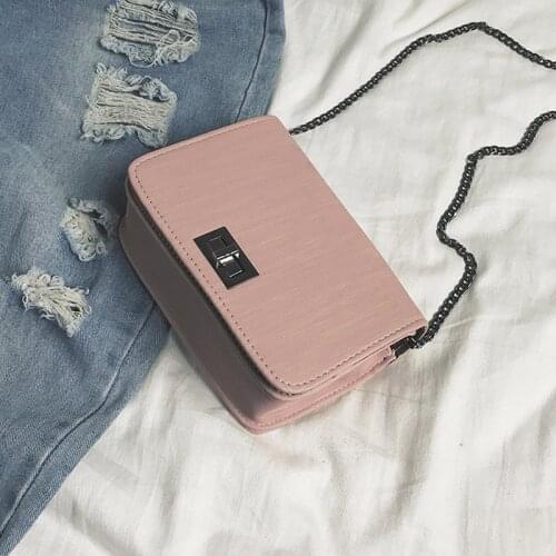 1pcs Women Chain Crossbody Bags Small Elegant Shoulder Bag PU Textured Buckle New