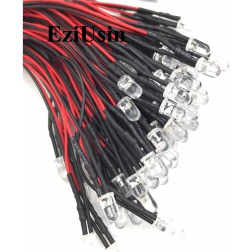 100PCS/LOT5V with line emitting tube 5mm white hair purple, violet lamp beads 5 volt LED Bead light emitting diode line 20CM