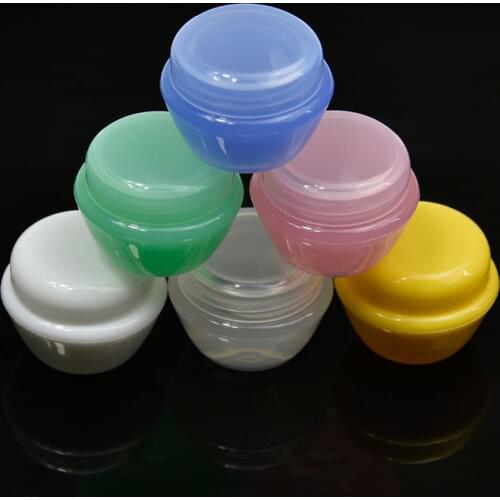 5g*5pcs white/pink/clear/blue/green/yellow 6colors Cosmetic Sub Travel Bottles Plastic Empty Makeup Cream Container Pot Jar