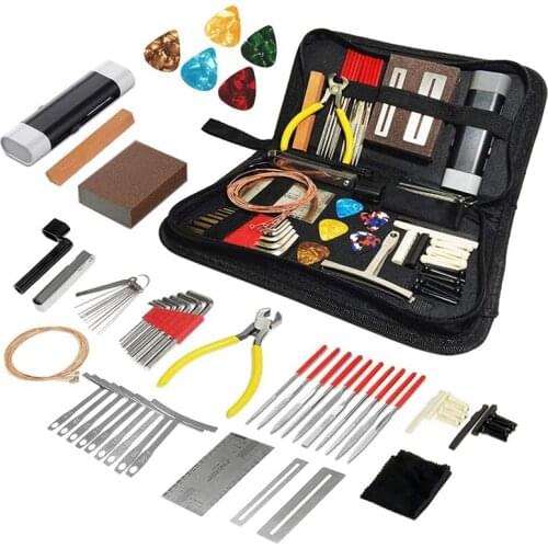 72Pcs Guitar Tool ,Guitar Repair and Maintenance Tool Kit, Guitar Accessories with Guitar String Pick Bridge Pin Gauge
