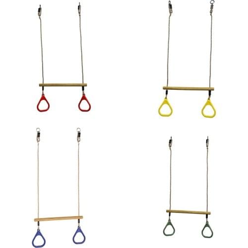 80kg Anti-Slip Swing Seat with Gym Rings for Child Kids Home Park Outdoor Activity Games Garden Toy