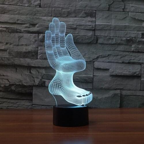 Abstract 3d Acrylic Nightlight Led Stereo Table 3d Lamp Personality Decoration Gift 7 color change Kids Room Light