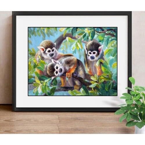 Diamond Embroidery Monkeys Full Square Drill Picture Of Rhinestone Home Decoration 5D DIY Diamond Painting Animals
