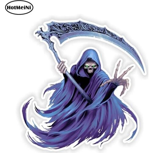 13*13.8cm Car Sticker Grim Reaper Skull for Helmet Gas Tank Truck Bumper Scooter Tablet Car Styling JDM Decals Car Accessories