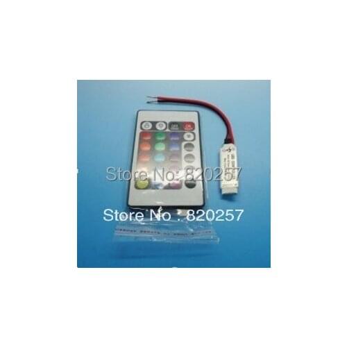 Free shipping 5pcs lot 24key mini RGB controller with IR remote control DC12V