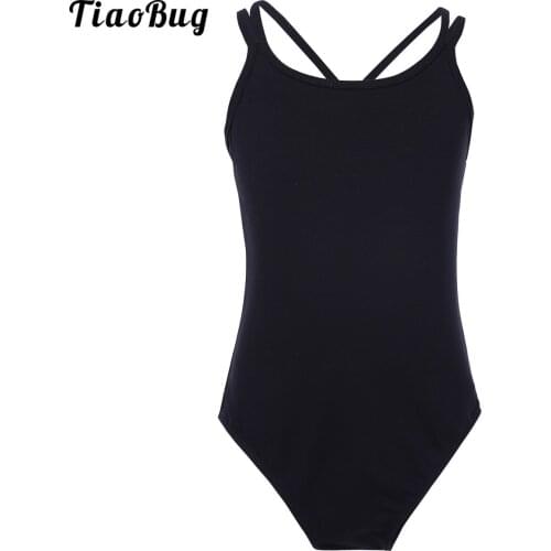 TiaoBug Kids Girls Ballet Dance Costume Clothes Spaghetti Strap Leotard Dress Dancewear Jumpsuit Bodysuit