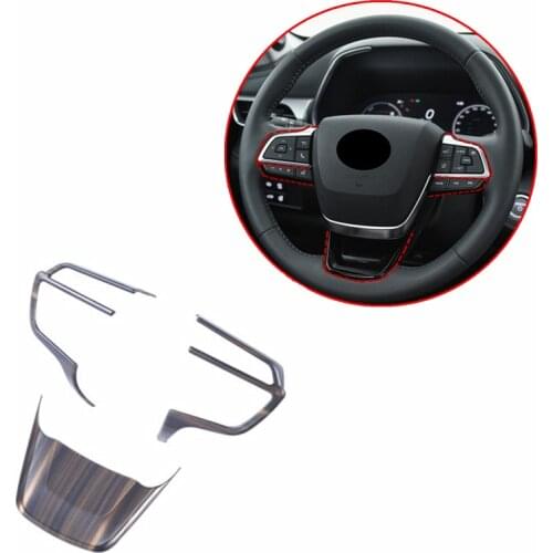 For Toyota Highlander XU70 GSU75 2021 2022 New Product 3PCS ABS Mahogany Steering Wheel Trim Cover Accessories