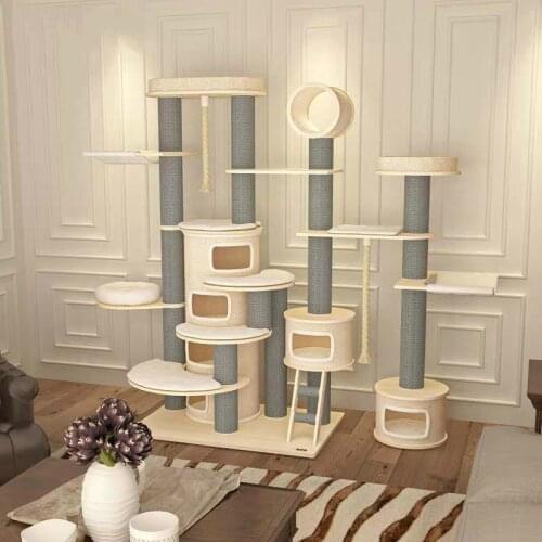 Solid Wood Multi-layer Board Cat Climbing Frame Super Large Luxury Cat Climbing Frame Cat Paradise Cat Tree Cat Litter Villa