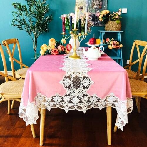 European Lace Hollow out plushTable Cloth Northern European-Style Rectangular Coffee Table Cloth Household Table Cloth