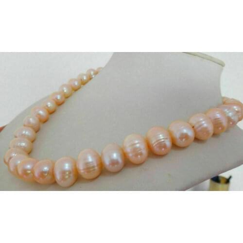 HOT SELL 11-12mm Natural South Sea Pink Pearl Necklace 18 Inch