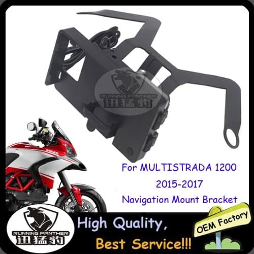 GPS Smart Phone Navigation Mount Mounting Bracket Adapter Holder For DUCATI MULTISTRADA 1200 MY 2015-2017 SUPPORTO