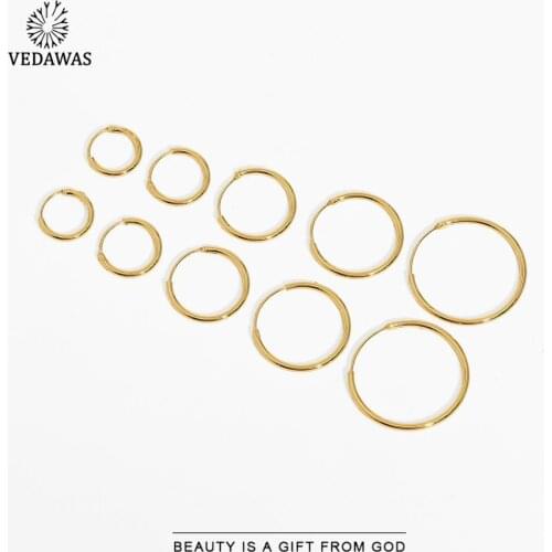 Vedawas Classic Gold Color Ring Hoop Earrings For Women 2020 Earrings Minimalist Style Statement Earrings Wholesale Party Gifts