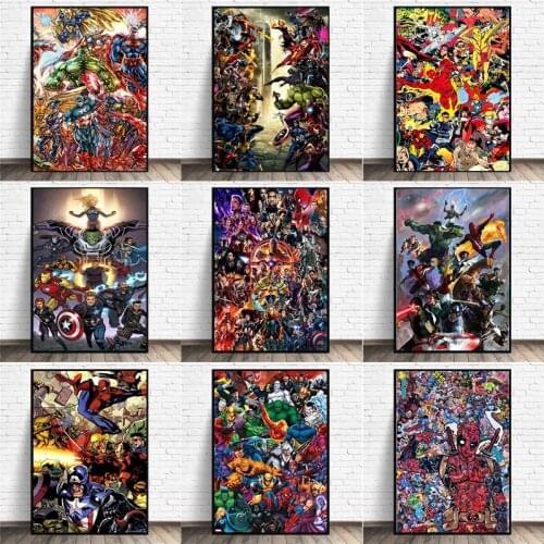 Marvel Comics Canvas Painting Avengers Captain America Iron Man Poster Wall Art Pictures for Living Room Home Decor Prints