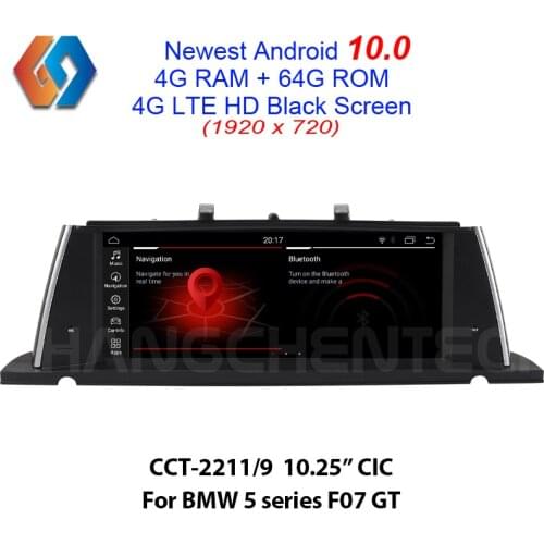 Multimedia Android 10.0 for BMW 5 Series F07 GT CIC HD Black Touch 1920x720 Car GPS Navigation 64G rom Built-in CarPlay BT WiFi
