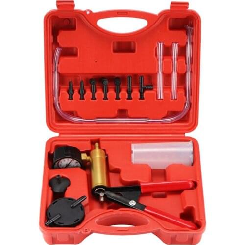 DIY Brake Fluid Bleeder Tools Vacuum Pistol Pump Tester Kit Aluminum Pump Body Pressure Vacuum Gauge