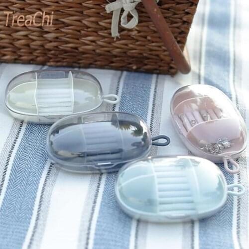 The New Travel Portable Mini Jewelry Box Transparent Layered Earrings Ring Earrings Storage Box Can Be Hung
