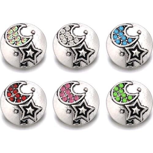 Wholesale Crystal Flower 048 Rhinestones Metal Snap Buttons Fit 12mm Snap button bracelets Earrings necklace For women