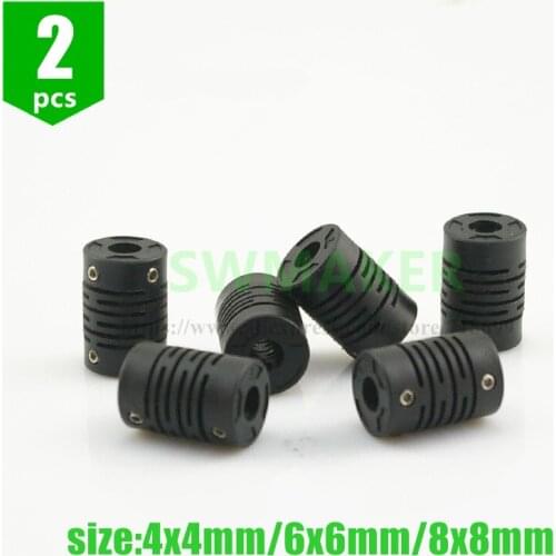 SWMAKER 2pcs Coupler coupling encoder nylon plastic elastic coupling motor coupling 4mm 6mm 8mm