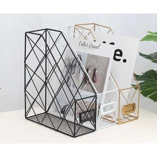 Modern Desktop Book Storage Rack Iron Bookshelf Organizer Shelf Display Decor