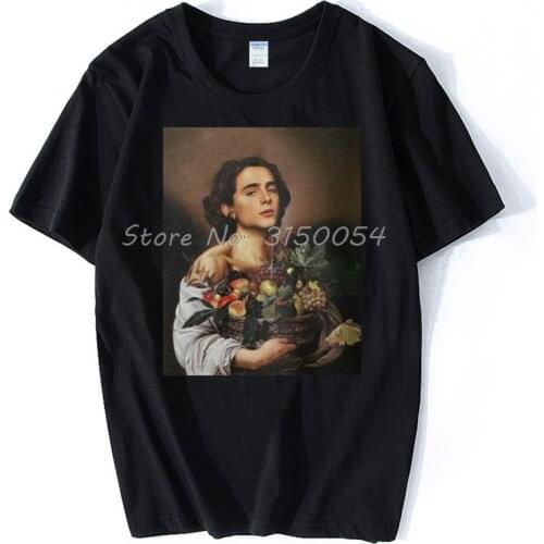 Timothee Chalamet Painting Meme Men Black T Shirt Summer Cotton Short Sleeve T-shirt Funny Tshirt Hip Hop Tees Harajuku