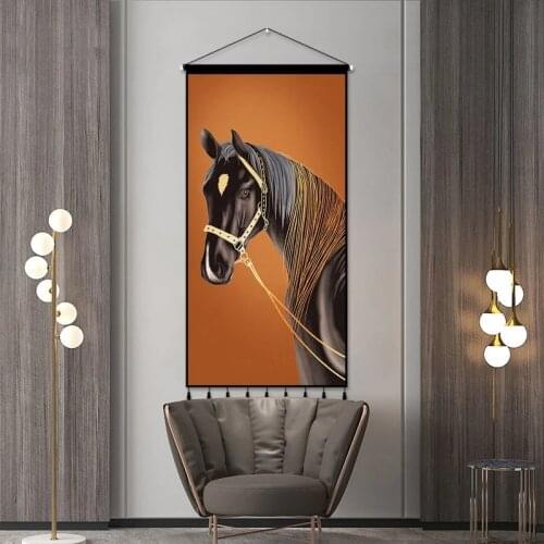 Vintage Office Horse To Success Wall Art Canvas Painting Prints Pictures Posters Scroll Painting Home Decor Painting Tapestry