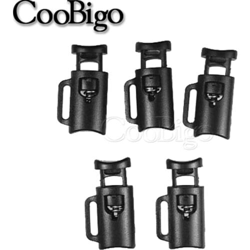 50pcs Cord Lock Stopper Toggle Clip Cord Ends Buckle for Sportswear Garment Hat Backpack Shoelace DIY Accessories Plastic Black