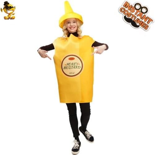 Halloween Women Mustard Costume Cosplay Carnival&Christmas Party Yellow Mustard Tunic Costume