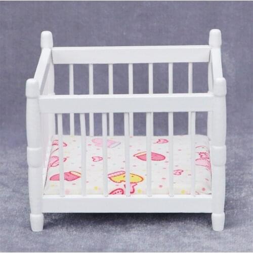 1:12 Dollhouse Baby Bed Miniature Mini Furniture for DIY Accessory Gifts