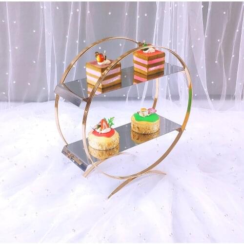1pcs Gold and silver round metal cake stand birthday party dessert wedding cupcake stand display board home decoration