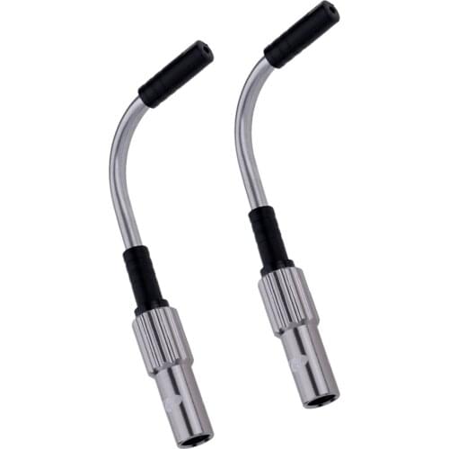 2 Pack Replacement V Brake Noodles Cable Guide Bend Tube Pipes Housing + Adjustable Screws, Black