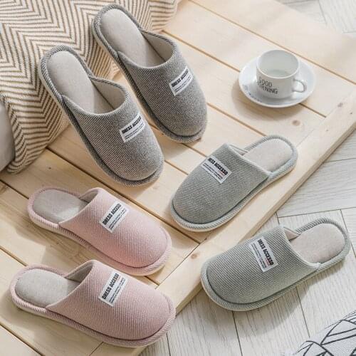 2021 New Fashion Autumn Winter Cotton Slippers House Indoor Warm Shoes Women Cute Plus Plush Slippers for women