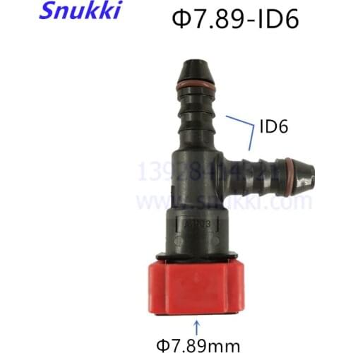 7.89mm ID6 Tee connector Fuel line quick release connector plastic fittings 2 pcs one lot connect 6mm inner diameter 2pcs a lot