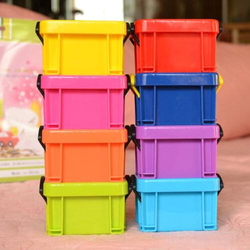 8.7*6.5*5.2cm Mini Glitter Lock Box With Handle Cute Plastic Rectangular Toy Clothes Sundries Storage Organizer Household Office