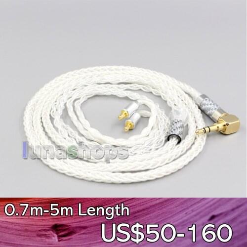 LN006781 4.4mm 2.5mm 99% Pure Silver 8 Core Earphone Cable For Audio Technica ath-ls400 ls300 ls200 ls70 ls50 e40 e50 e70 312A