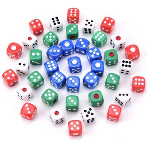 12mm 10 PCS Acrylic transaprent d6 dice,6 sided gambling small dice for Playing Game