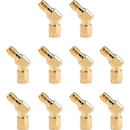 Areyourshop 10Pcs SMA Male to SMA Female 45 Degree 135° Adapter Connector For FPV Antenna