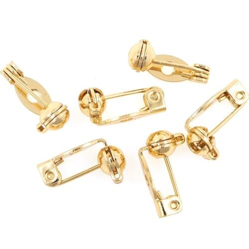 Brooch Base Metal Pins Back Color Locking Clasp Pin Holder Jewelry Accessories