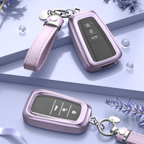 Aluminium alloy car key case cover fob keychain For toyota Hilux Fortuner Land Cruiser Camry Coralla Crown RAV4 Highlander
