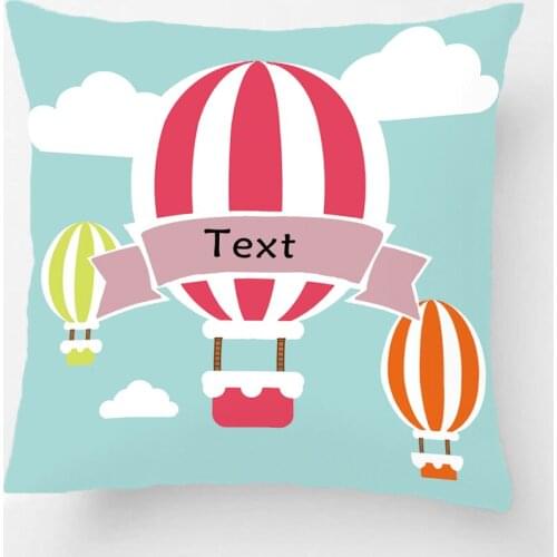 Custom Text Throw Pillow Case Hot Air Ballon Decoration Cushion Covers Perfect Customized Pillowcases Great Gift By Lover