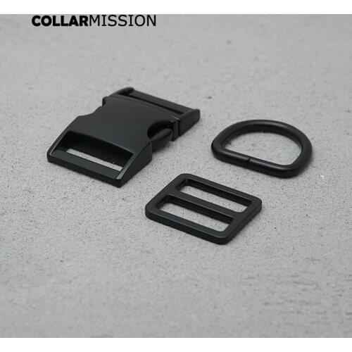 Black metal plated buckle 25mm (metal buckle+ adjust buckle+ D ring ) for DIY dog collar student bag webbing DIY accessories