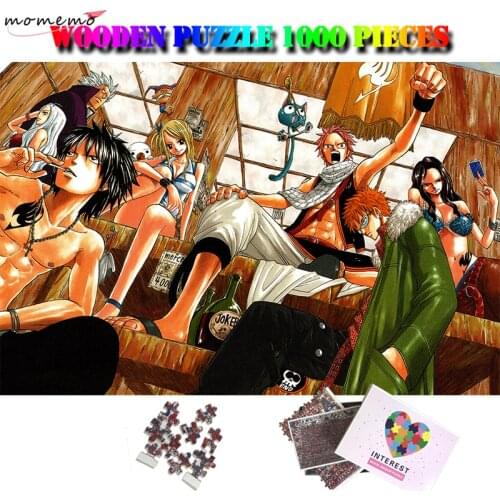 MOMEMO Fairy Tail Wooden Puzzle 1000 Pieces Wooden Cartoon Anime Jigsaw Puzzles for Adults Kids Children Puzzles Games Nice Toys