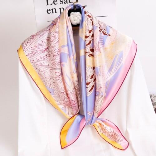 Women 100% Silk Scarves 88*88cm Luxury Pure Silk Scarf Wraps Shawls Pashmina Female Natural Silk Neckerchief Head Scarf Bandana