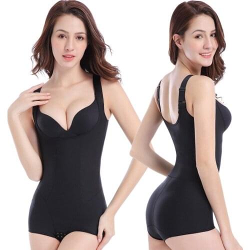 Wechery Reductoras and Shapers Full Body Long Sleeve Corrective Underwear Seamless Lingeries Underbust Bodysuit women plus size