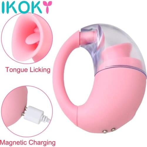 IKOKY Egg Vibrator Clitoris Stimulator 7 Speed Tongue Oral Licking Vibrator Sex Toys for Women Adult Product Sex Shop