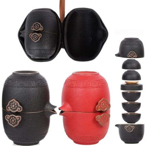 Chinese style tea ceremony high-end travel ceramic tea set portable teapot Kung Fu cover bowl tea set